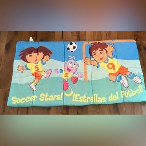 Nick Jr. 2004 DORA the Explorer & Diego Soccer Stars sleeping bag Y2K Viacom